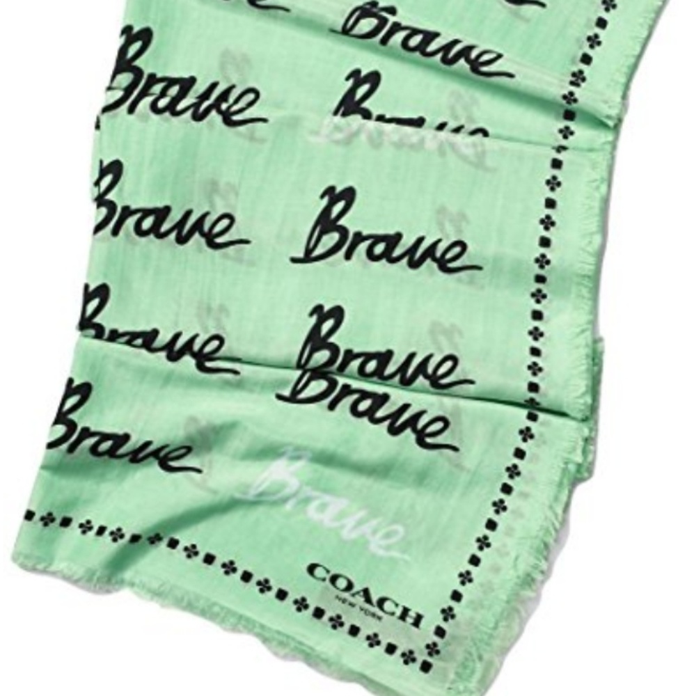Coach F77785 BRAVE Script Woven Shawl Scarf NEW